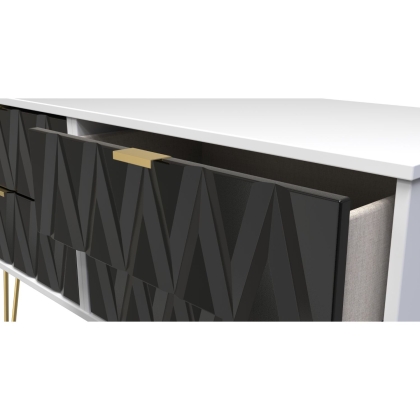 4 Drawer Bed Box Chest of Drawers with Diamond Panel Design