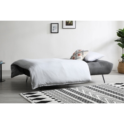 Lucy Click Clack Grey Sofa Bed with Deep Tufting