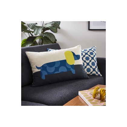 Orla Kiely Dachshund Blue 40x60cm Feather Cushion