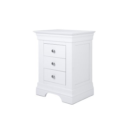 Providence Painted White 3 Drawer Bedside Table