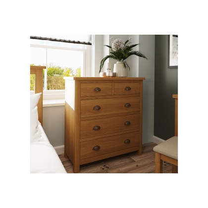 Oak City - Milan Oak 2 Over 3 Chest Of Drawers2 Over 3 Chest Of Drawers