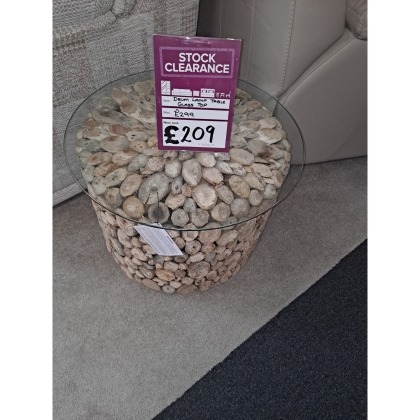 Ex-Display Plymouth - Drum Lamp Table with Glass Top