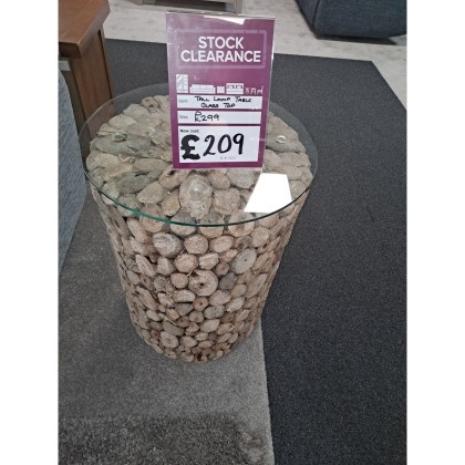 Ex-Display Plymouth - Tall Lamp Table with Glass Top