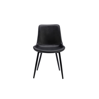 Scoop Dining Chair in Black PU Leather