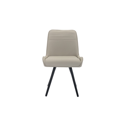 Horizontal Stitch Dining Chair in Taupe PU Leather