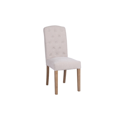 Button Back Dining Chair in Natural