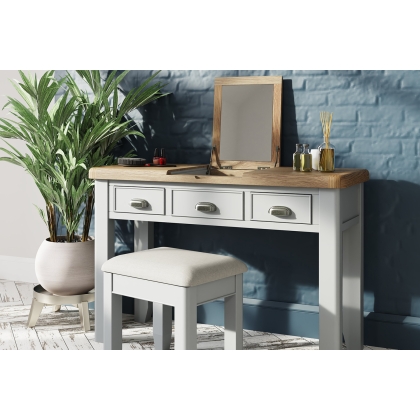 Smoked Oak Painted Grey Dressing Table