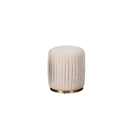 Reed Pleated Boucle Ottoman Stool