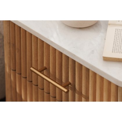 Reed Mango Wood & Marble 5 Drawer Tall Chest of Drawers