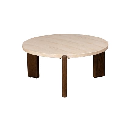 Ida Large Nesting Coffee Table with Travertine Stone Top
