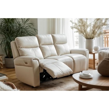 Ross Leather Electric Recliner 3 Seater Sofa