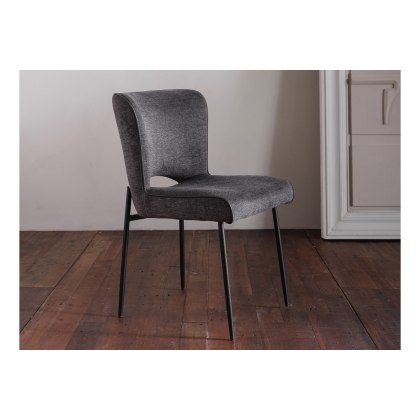 Maya Linen Dining Chair in Dark Grey (Pair) Maya Linen Dining Chair in Dark Grey (Pair)