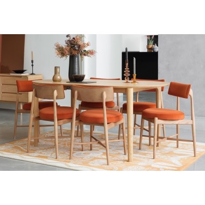 G Plan Winchester Retro Oak 130-170cm Rounded Extending Dining Table