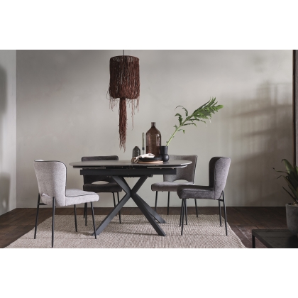 Sintered Stone 140-200cm Twist Extending Dining Table in Grey