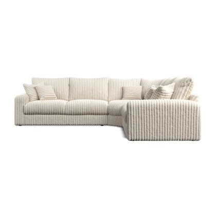 Chunky Cord Cream Left Hand Facing Large Corner Sofa Group