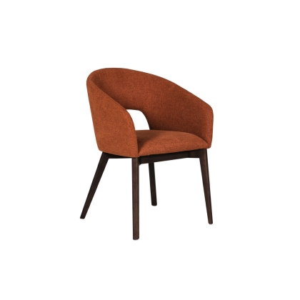 Areola Curved Fabric Dining Chairs in Rust (Pair)