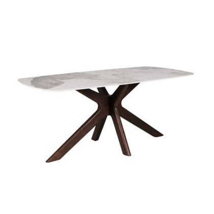 Areola Walnut and Sintered Stone 180cm Dining Table