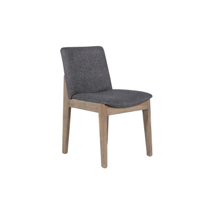 Feltz Smoked Oak and Fabric Dining Chairs in Dark Grey