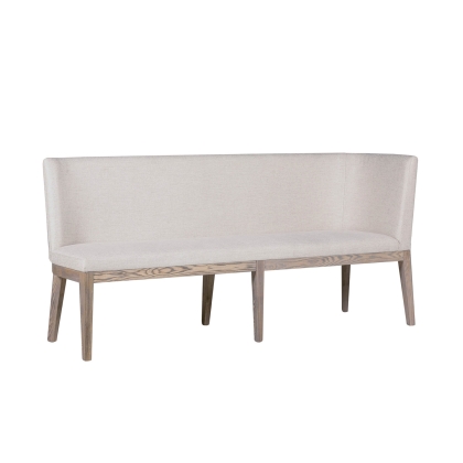 Feltz Smoked Oak and Fabric Long Corner Dining Bench in Natural