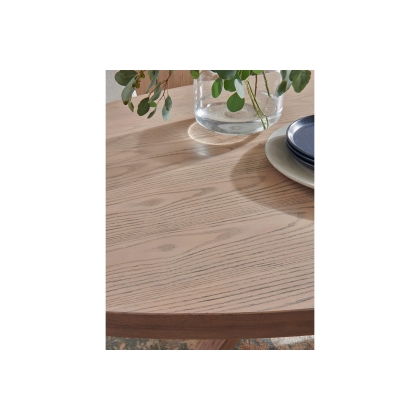 Feltz Smoked Oak 190cm Oval Dining Table Set with 6 Chairs