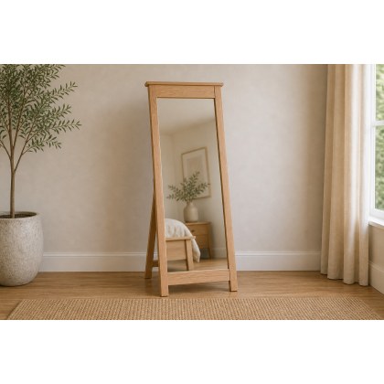 Devon Solid Oak Cheval Mirror