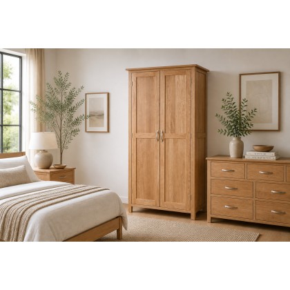 Devon Solid Oak Hanging Wardrobe