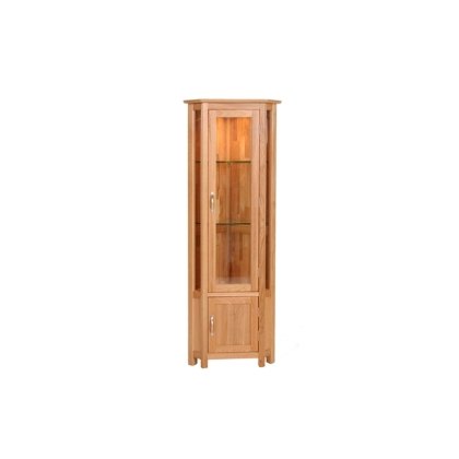 Moda 100% Solid Oak Corner Display Cabinet Moda 100% Solid Oak Corner Display Cabinet