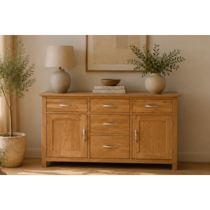 Devon 100% Solid Oak 4ft6in Sideboard Dresser Base