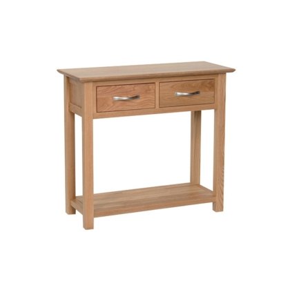 Moda 100% Solid Oak Console Table 2 Drawer
