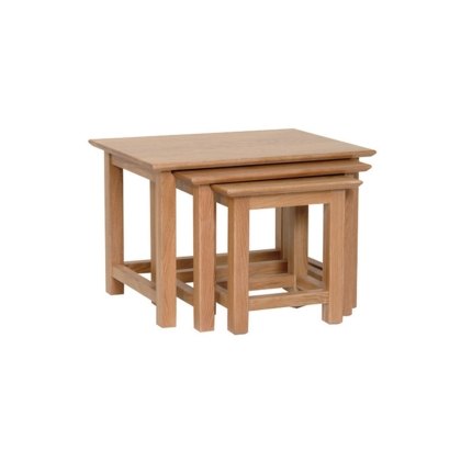 Moda 100% Solid Oak Nest Of Tables