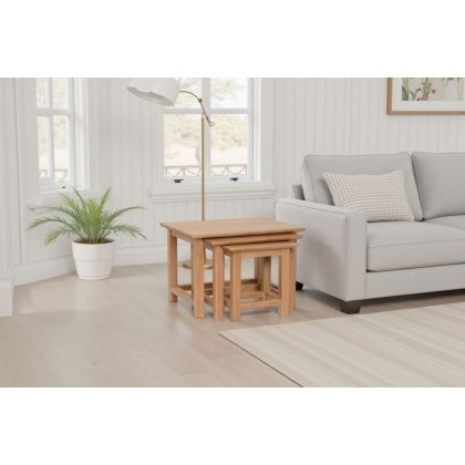 Moda 100% Solid Oak Nest Of Tables
