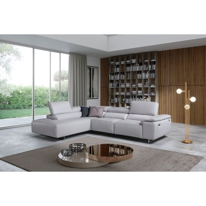 Bloom Leather 6 Seater Electric Recliner Corner Sofa with Chaise