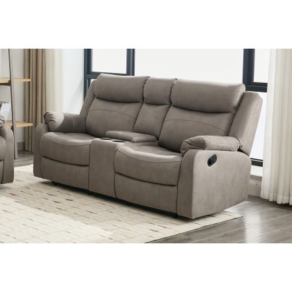 Ellena Soft Grey 2 Seater Recliner Sofa with Storage
