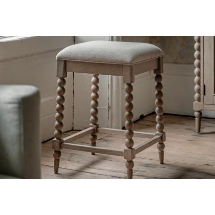 Gallery Direct Artisan Limewash Oak Bar Stool with Bobbin Detail Gallery Direct Artisan Limewash Oak Bar Stool with Bobbin Detail