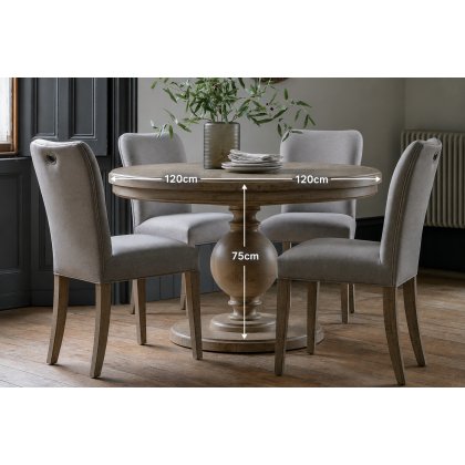 Gallery Direct Vancouver Rustic Pine Round Extending 120-160cm Dining Table