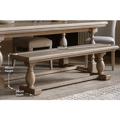 Gallery Direct Vancouver Rustic Pine Dining Bench