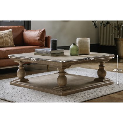Gallery Direct Vancouver Rustic Pine Square Coffee Table