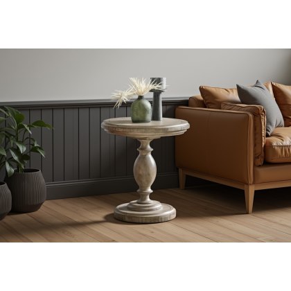 Gallery Direct Vancouver Rustic Pine Side Table