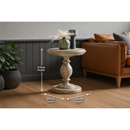 Gallery Direct Vancouver Rustic Pine Side Table