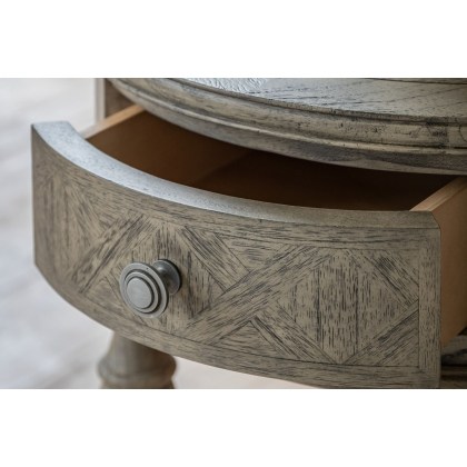 Gallery Direct Mustique French Colonial Round 1 Drawer Side Table Gallery Direct Mustique French Colonial Round 1 Drawer Side Table