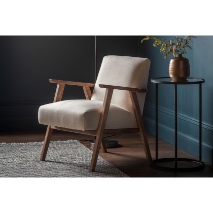Gallery Direct Neyland Natural Linen Fabric Armchair