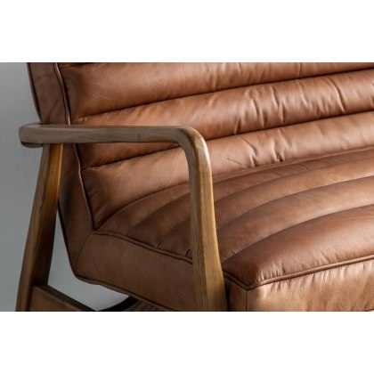 Gallery Direct Datsun Vintage Brown Leather 2 Seater Sofa
