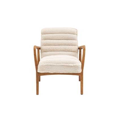 Gallery Direct Datsun Cream Sheepskin Fabric Armchair