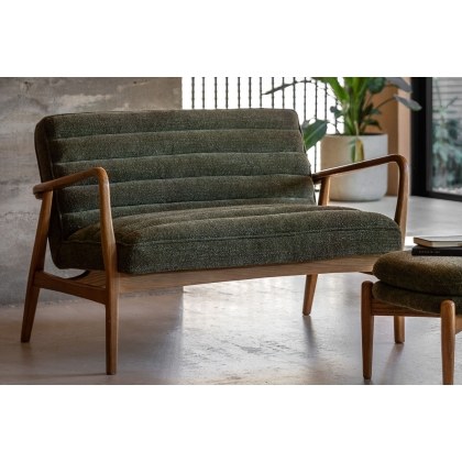 Gallery Direct Datsun Green Boucle Fabric 2 Seater Sofa