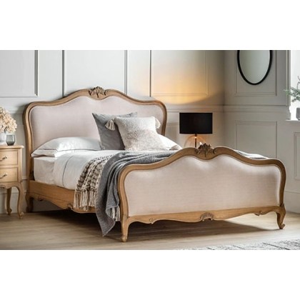 Gallery Direct Chic Weathered Linen Upholstered Bed Frame