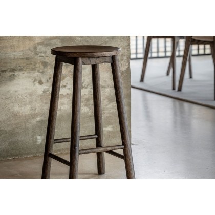 Gallery Direct Hatfield Smoked Oak Stool Gallery Direct Hatfield Smoked Oak Stool