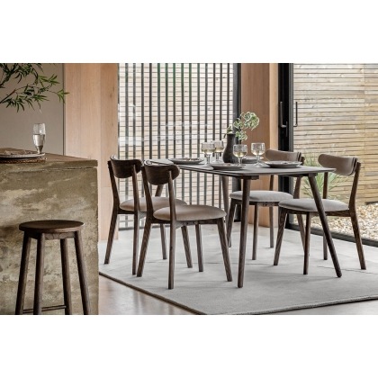 Gallery Direct Hatfield Smoked Oak 150cm Large Rectangular Dining Table Set & x4 Chairs Gallery Direct Hatfield Smoked Oak 150cm Large Rectangular Dining Table Set & x4 Chairs