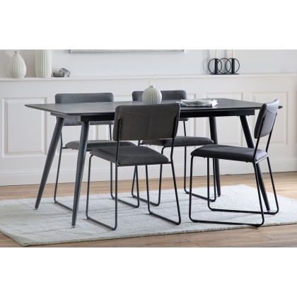 Gallery Direct Astley 160cm Black Oak Dining Table Gallery Direct Astley 160cm Black Oak Dining Table