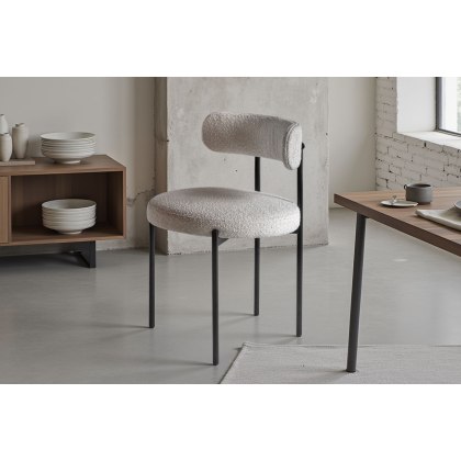 Gallery Direct Aveley Set of 2 Vanilla Boucle Dining Chairs