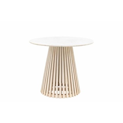 Gallery Direct Soho Mango Wood Round Dining Table with Marble Top